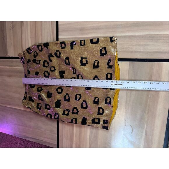Maple brand, leopard‎ print, sequins mini skirt size 6 - Picture 6 of 6